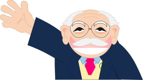 Vector clip art of cartoon old man character