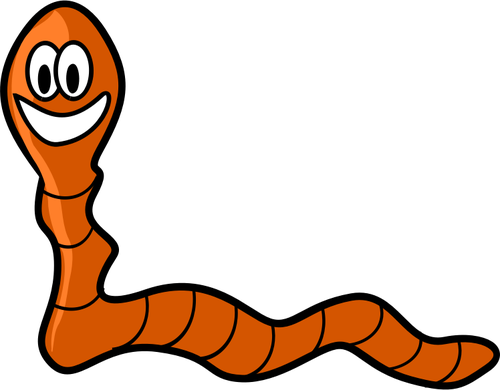 Vectorillustratie van happy cartoon worm