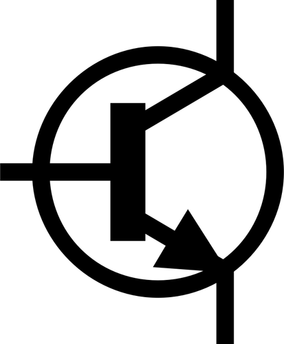 Vector de la imagen símbolo IEC estilo NPN transistor