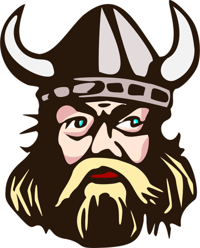 Tête de Viking avec des graphiques vectoriels corne