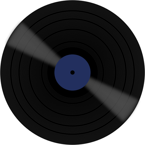 Vektorbild av vinyl skiva med blå etikett