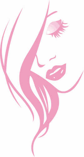 Vektorgrafik von Pink Lady mit geschlossenen Augen