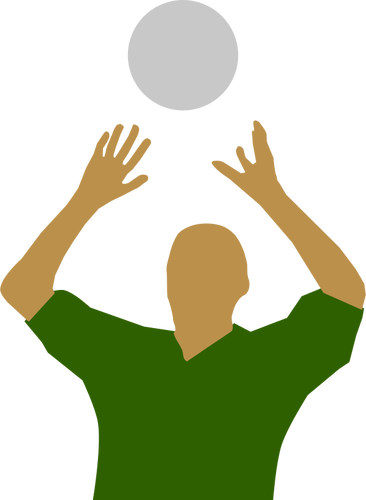 Volleyball-Spieler Silhouette vektor-ClipArt