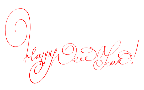 Feliz año nuevo en cartas manuscritas vector de la imagen