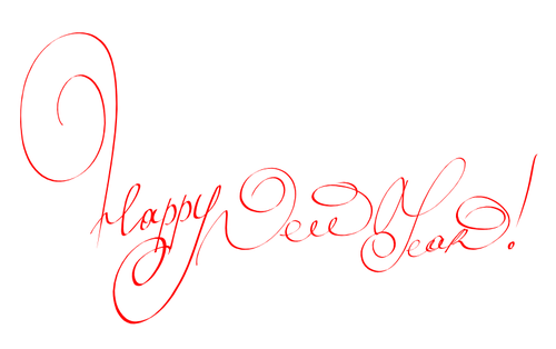 Feliz ano novo, em letras manuscritas vector imagem