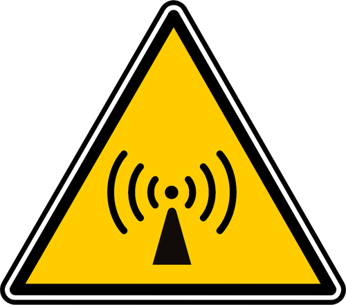 ベクター画像の三角形の無線信号の警告サイン
