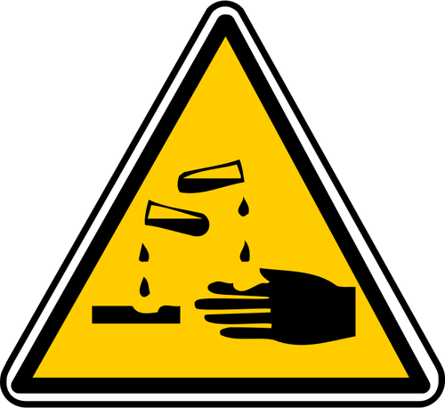 Vector de desen de acid triunghiular arde semn de avertizare