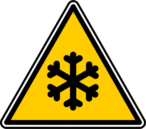 Vektorikuva kolmionmuotoisesta jäädytysvaroitus merkistä
