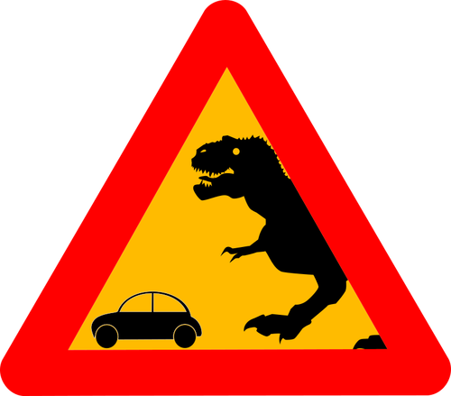 Varning Tyrannosaurus Rex vektorbild