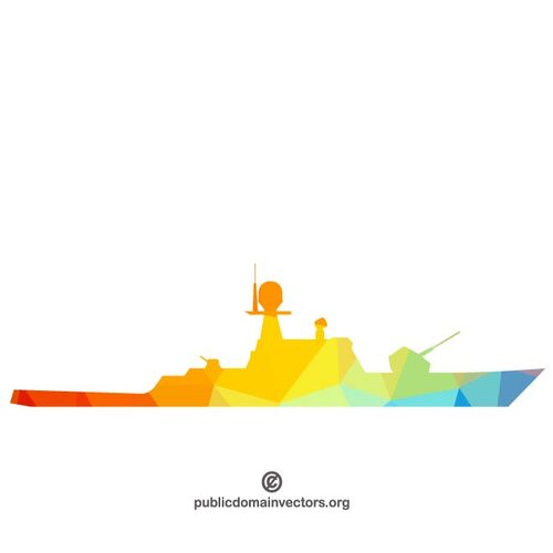Silhouet van een oorlogsschip