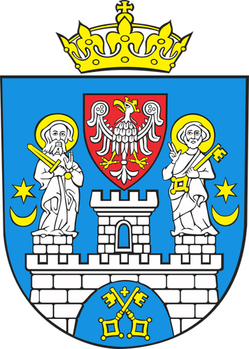 Vector drawing of coat of arms of Poznan City