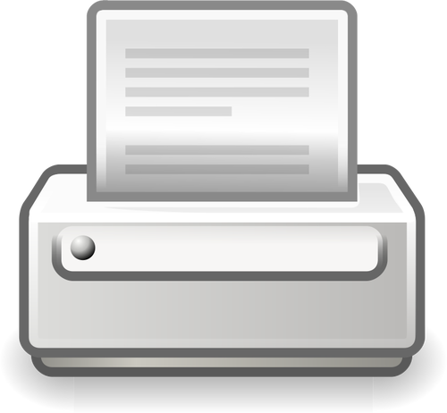 Clipart vectorial de viejo estilo icono de impresora de PC