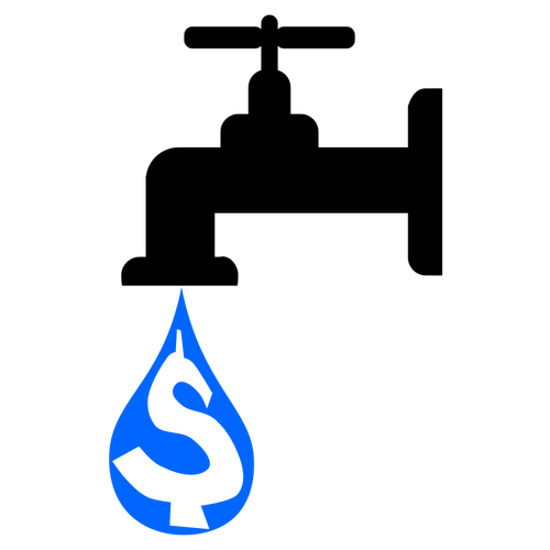 Agua costo ilustración vectorial
