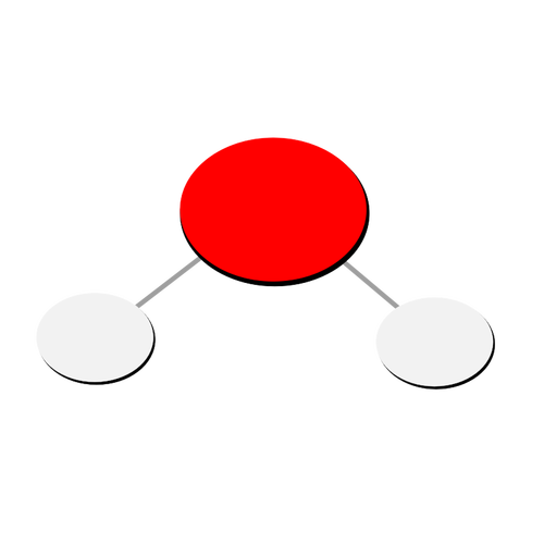 Dibujo vectorial de agua molécula H2O