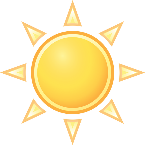 Vetor desenho do ícone de previsão de cor de céu ensolarado