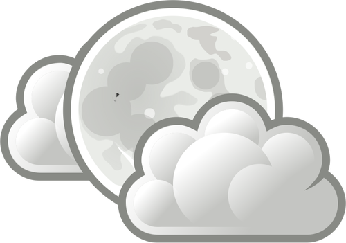 Kleur weerbericht pictogram voor licht wolken op nacht vector illustraties