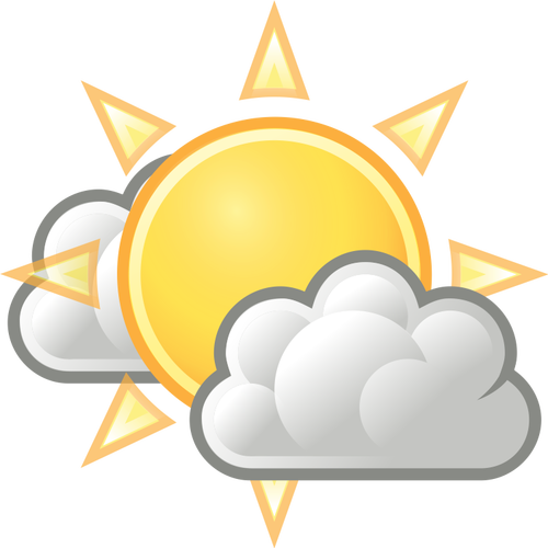 Vektor-Bild der Wettervorhersage Farbsymbol für sonnige Intervalle