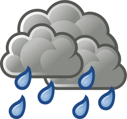 Icono de previsión de color para la ilustración de vector de lluvia