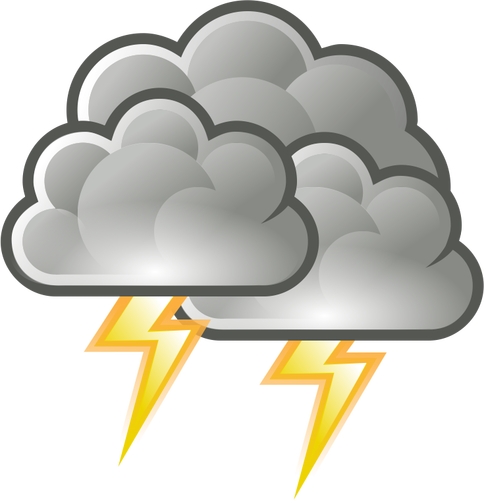 Wettervorhersage Farbsymbol Donner Vektor-Cliparts