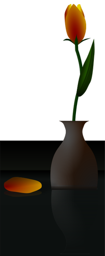 チューリップの花瓶ベクトル図