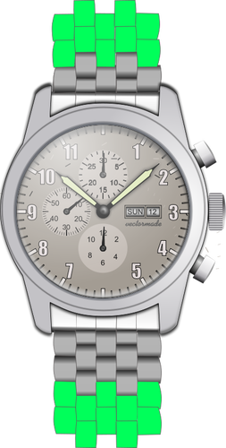 Armbandsur med kronometer vektorbild