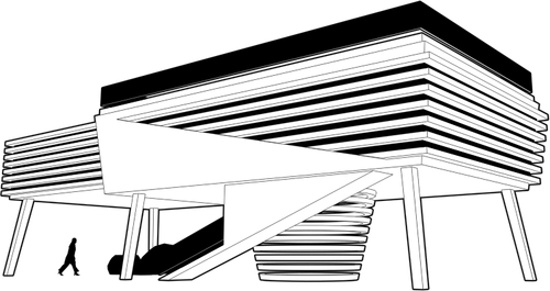 Graphiques vectoriels du bâtiment du Musée moderniste