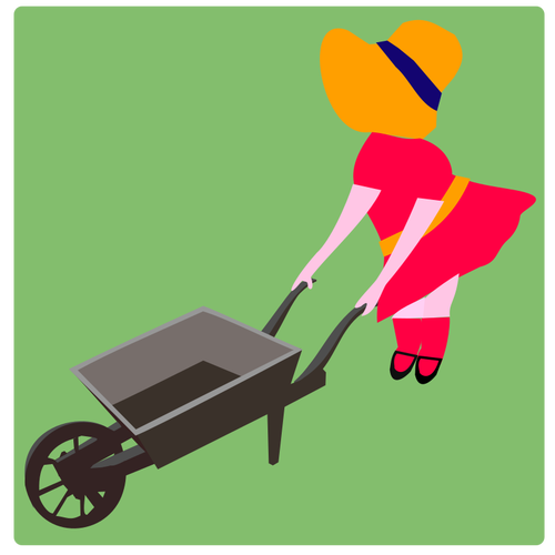 Wheelbarrow and a girl