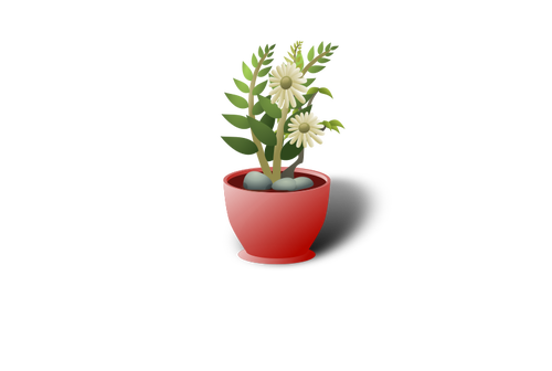 White flower pot