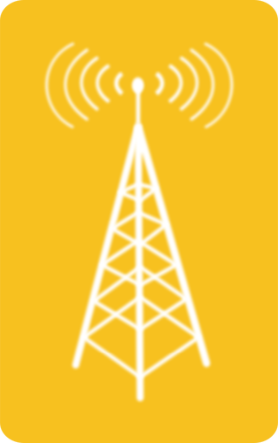 Clipart vetorial de ícone de emissor de sinal de rádio