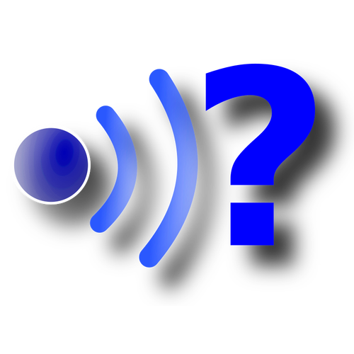 Zeichnung des wi-Fi-Symbol mit einem Fragezeichen
