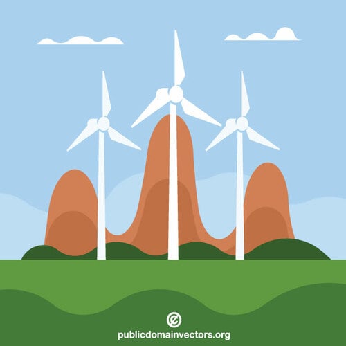 Turbinas eólicas en el campo
