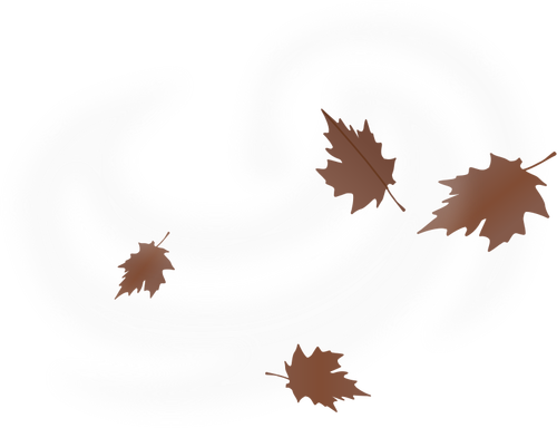Daun musim gugur coklat vektor Menggambar pada latar belakang putih