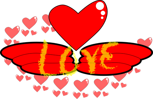 Vector clip art of wings of love