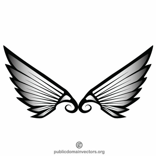 흑백 클립 아트 날개