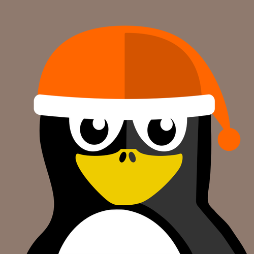 Imagem vetorial de pinguim com um chapéu de Natal