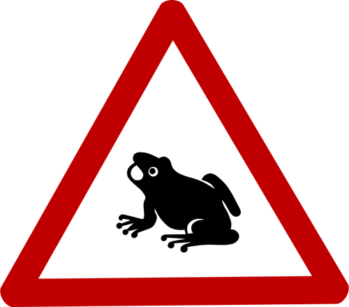 Attention grenouille sign vector image