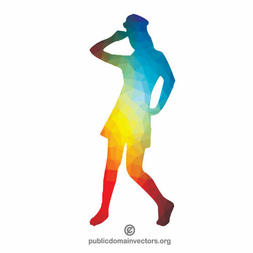 Femme posant la silhouette colorée