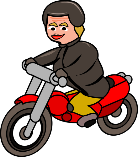 Woman on motorbike vector illustration