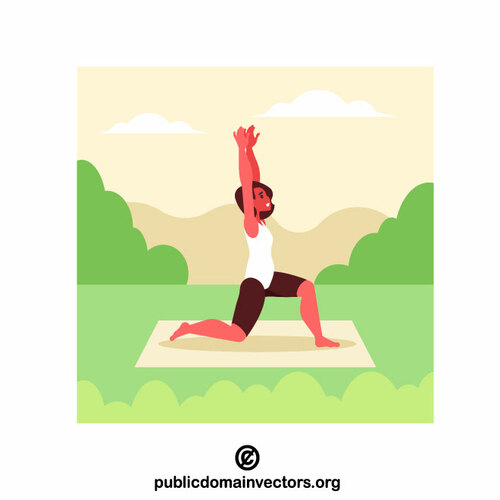 Woman practicing yoga outdoors