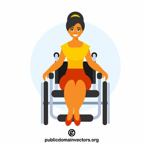 Kvinne som sitter i rullestol