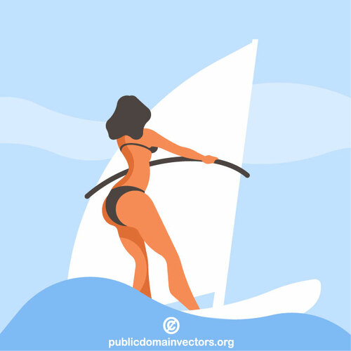 Mujer surfeando