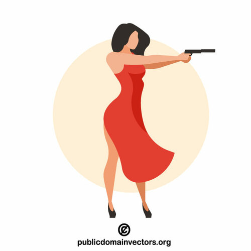 Mujer con una pistola