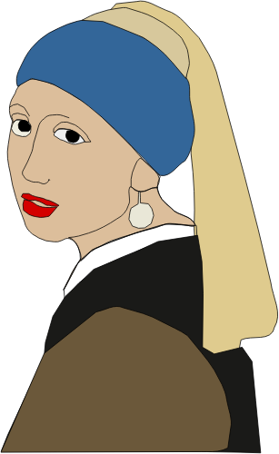 Fille avec des graphiques vectoriels Pearl Earring