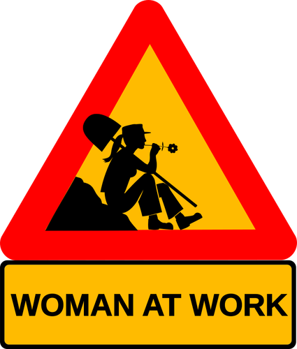 Kadın iş tabelasını