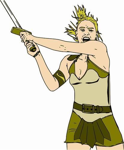 Clipart vetorial de guerreira medieval