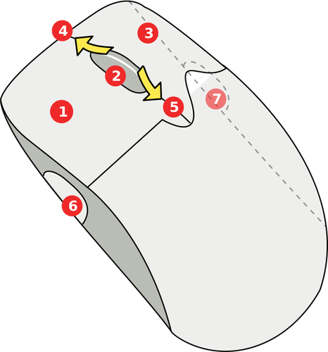 Diagrama de imagem vetorial de mouse sem fio