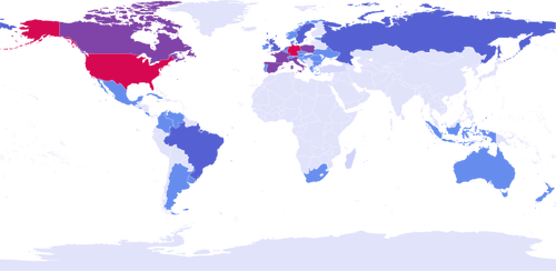 Colorato mondo mappa vettoriale immagine