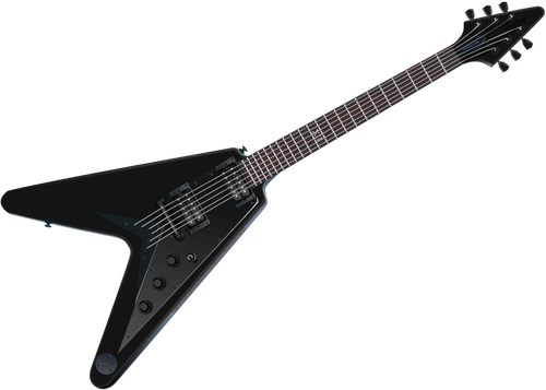 Ilustración de vector de guitarra de vuelo V