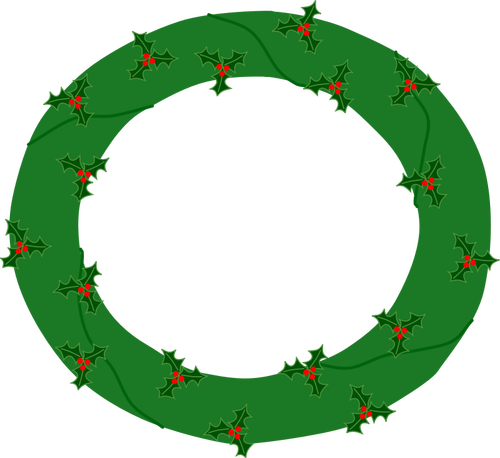 Coroa de flores verde com bagas vector imagem