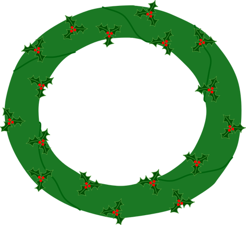 Corona di sempreverde con bacche di immagine di vettore